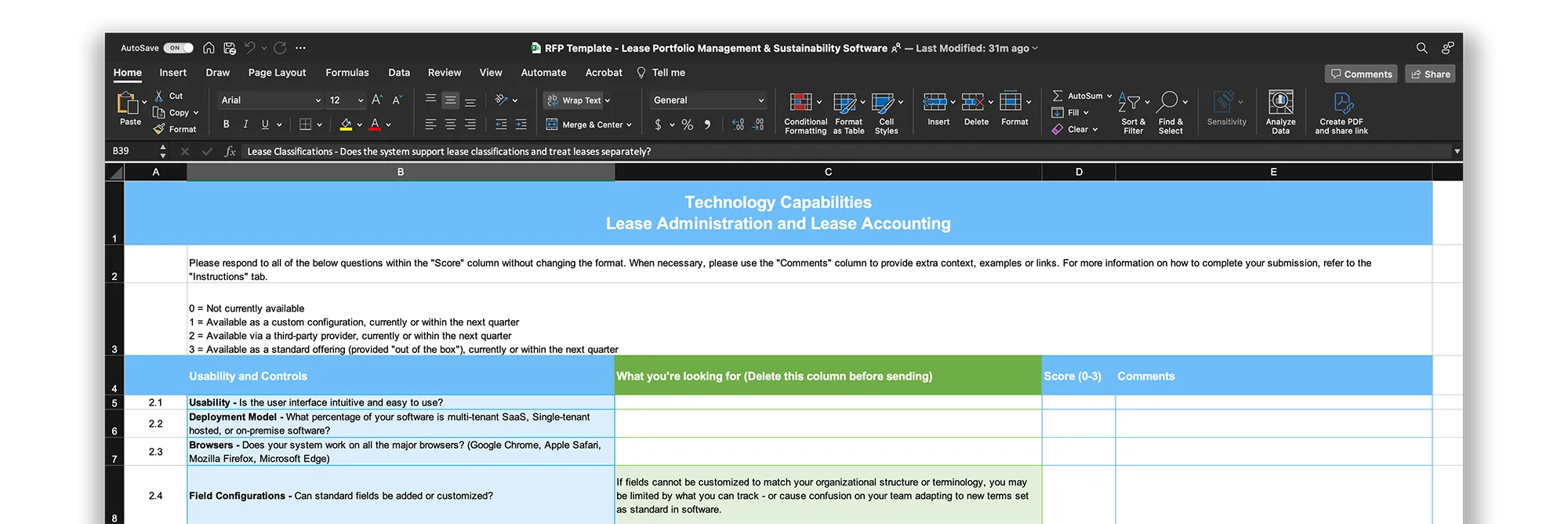 VL RFP Template