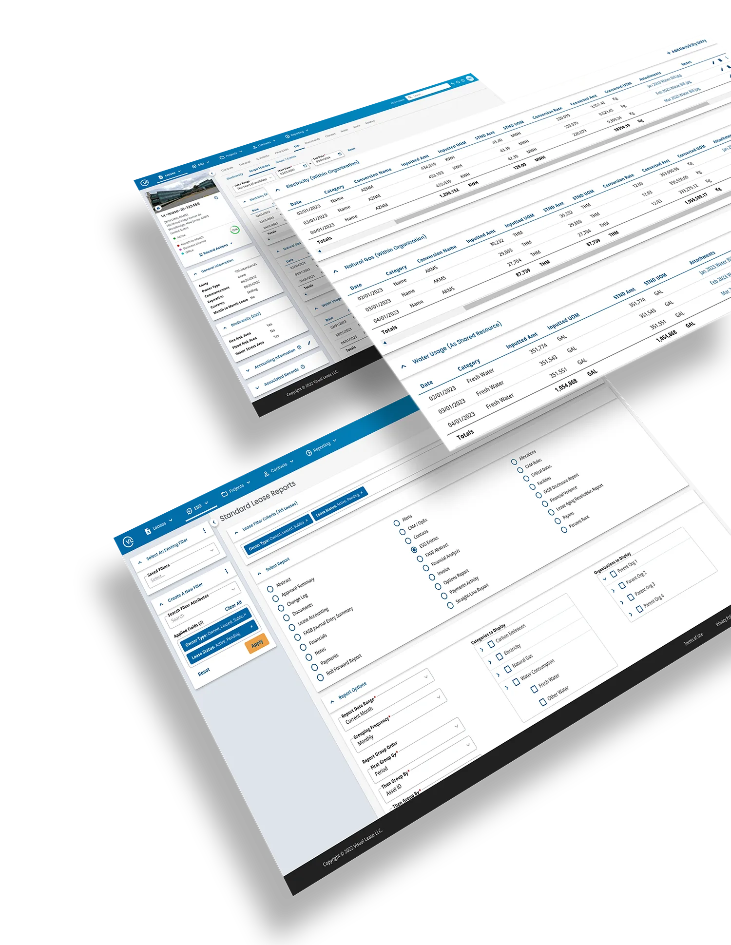 VL ESG Steward software screens